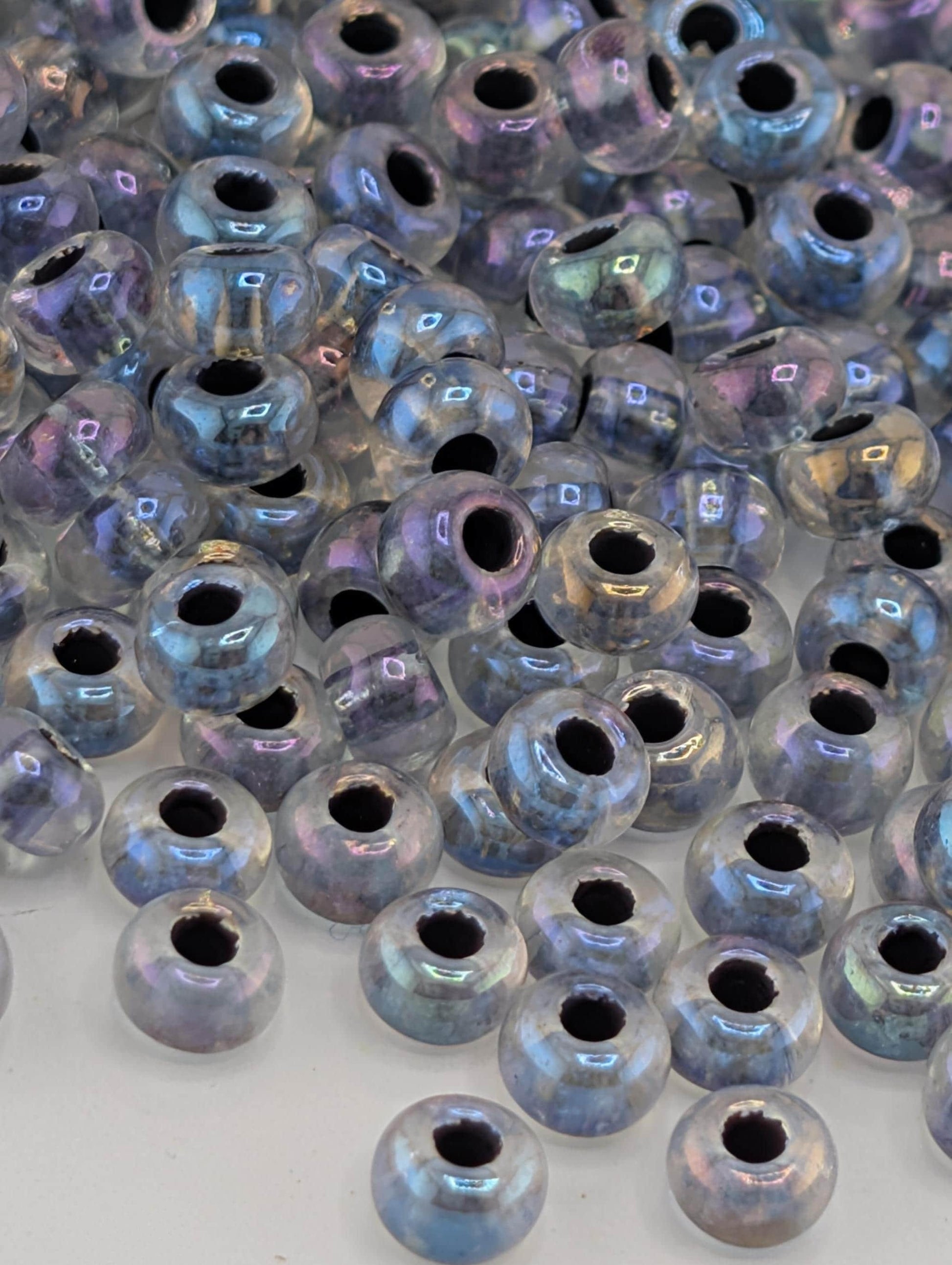Opaque Black AB | Size 6 | 20g Tube | Preciosa-Ornela Glass Seed Beads