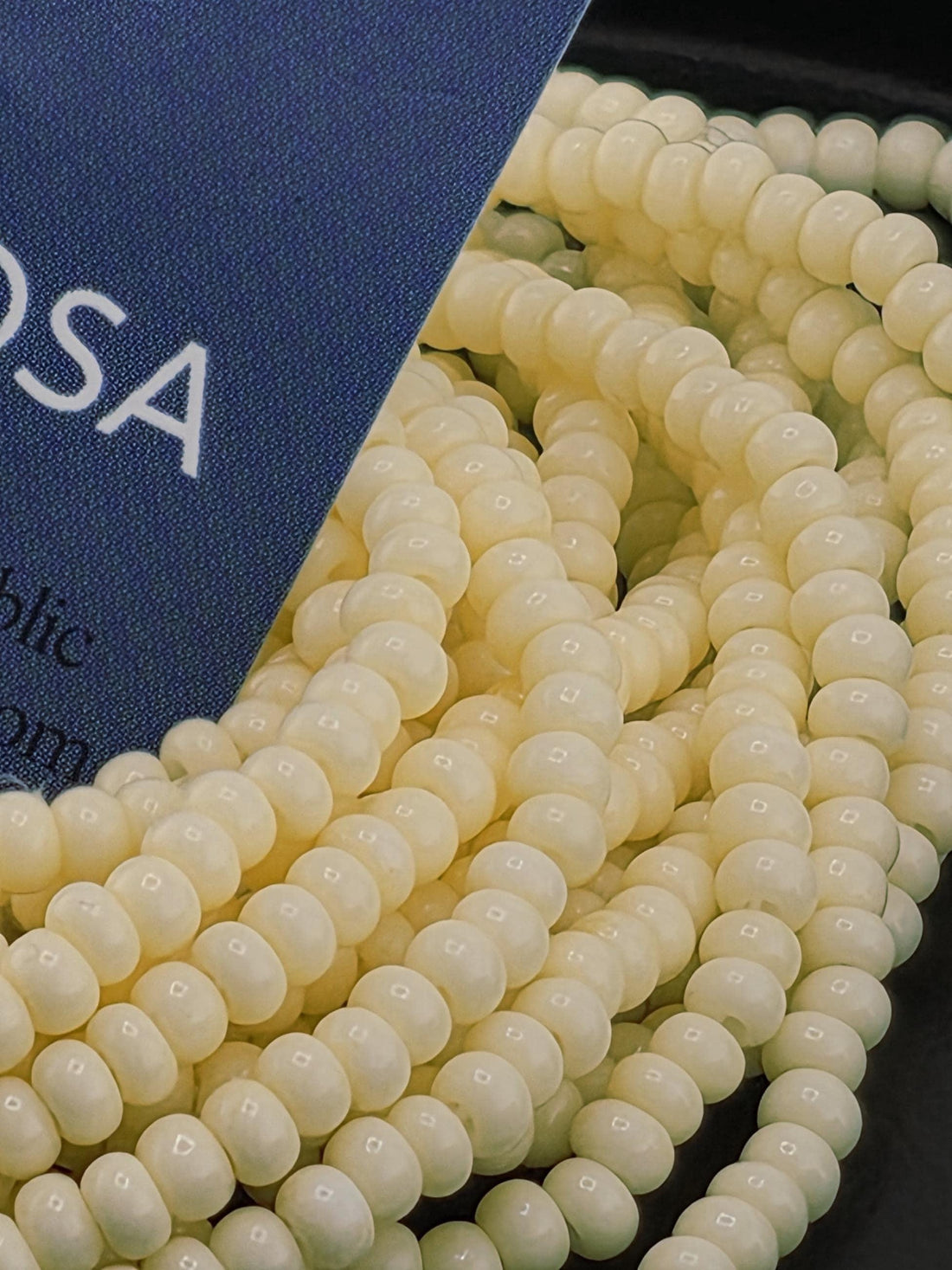 Opaque Beige Dyed Chalk White | Size 8 | Half-Hank (12" 6-String) | Preciosa-Ornela Glass Seed Beads | Czech Seed Beads