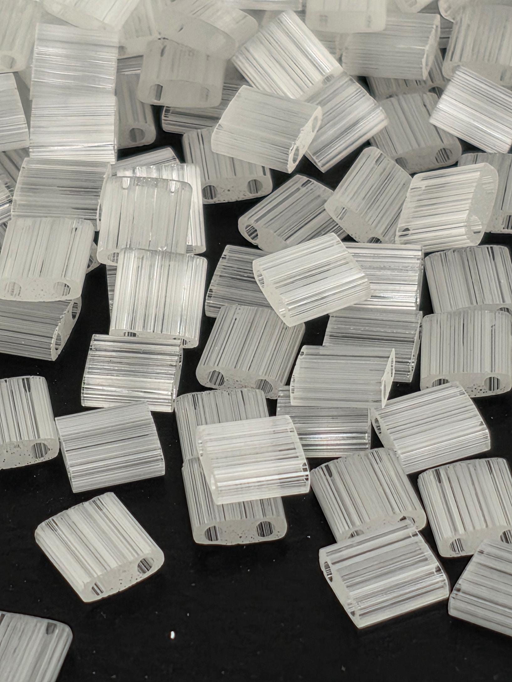 TL0037-Miyuki Tila Beads:White Satin (7.5g pkg)