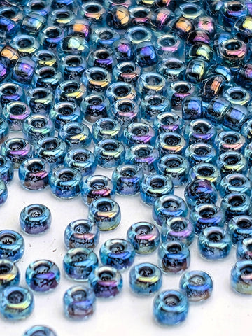 Miyuki Aqua Blue Seed Beads - Inside Color Lined, 11/0, 20g | Japanese Seed Beads | Bead Weaving Embroidery Supply | DIY Jewelry
