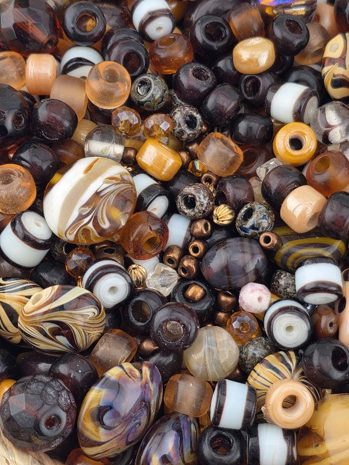 Espresso-Inspired Bead Mix: Vibrant Czech Glass Blend, 56g | Jewelry Making Bracelet Supply | Learise Curated Mix