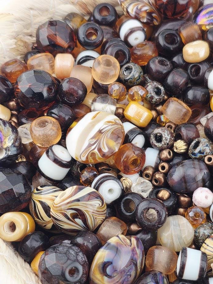 Espresso-Inspired Bead Mix: Vibrant Czech Glass Blend, 56g | Jewelry Making Bracelet Supply | Learise Curated Mix