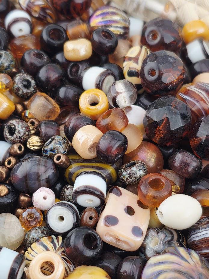 Espresso-Inspired Bead Mix: Vibrant Czech Glass Blend, 56g | Jewelry Making Bracelet Supply | Learise Curated Mix