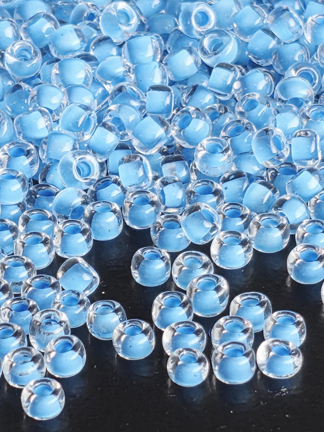 8310SB Translucent Inside Color Aqua Blue 8/0 Matsuno Seed Beads (15g, ~600 pcs) | Japanese Seed Beads | Bead Weaving Embroidery Supply