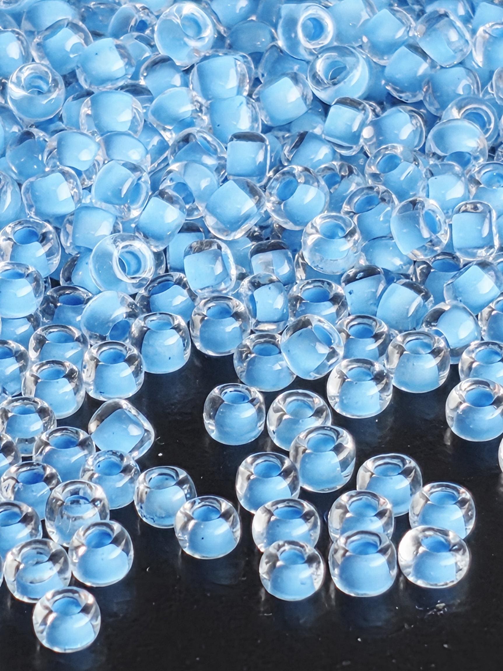 8310SB Translucent Inside Color Aqua Blue 8/0 Matsuno Seed Beads (15g, ~600 pcs) | Japanese Seed Beads | Bead Weaving Embroidery Supply