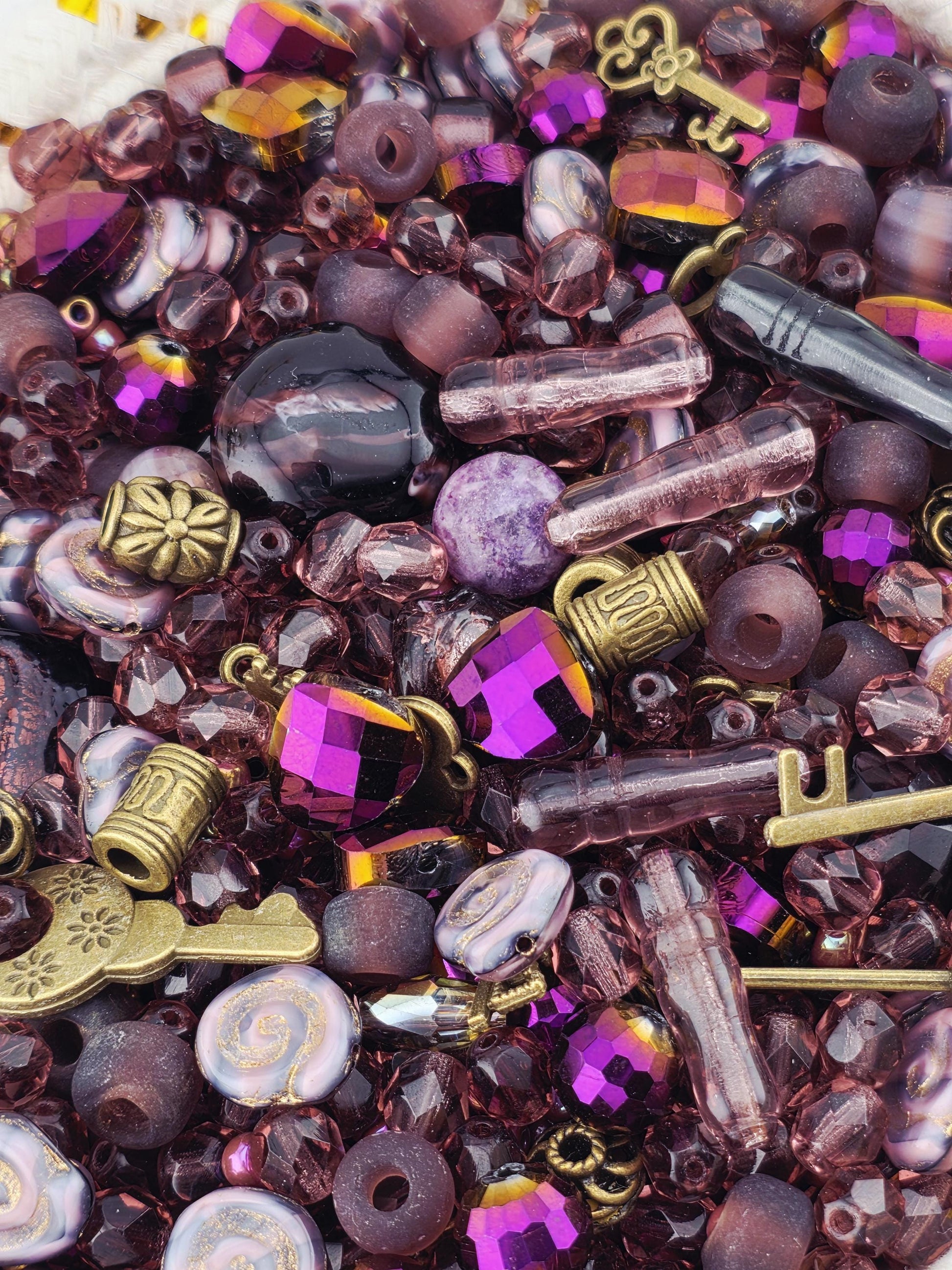 Wine Nor?! Glass and metal bead mix 2oz