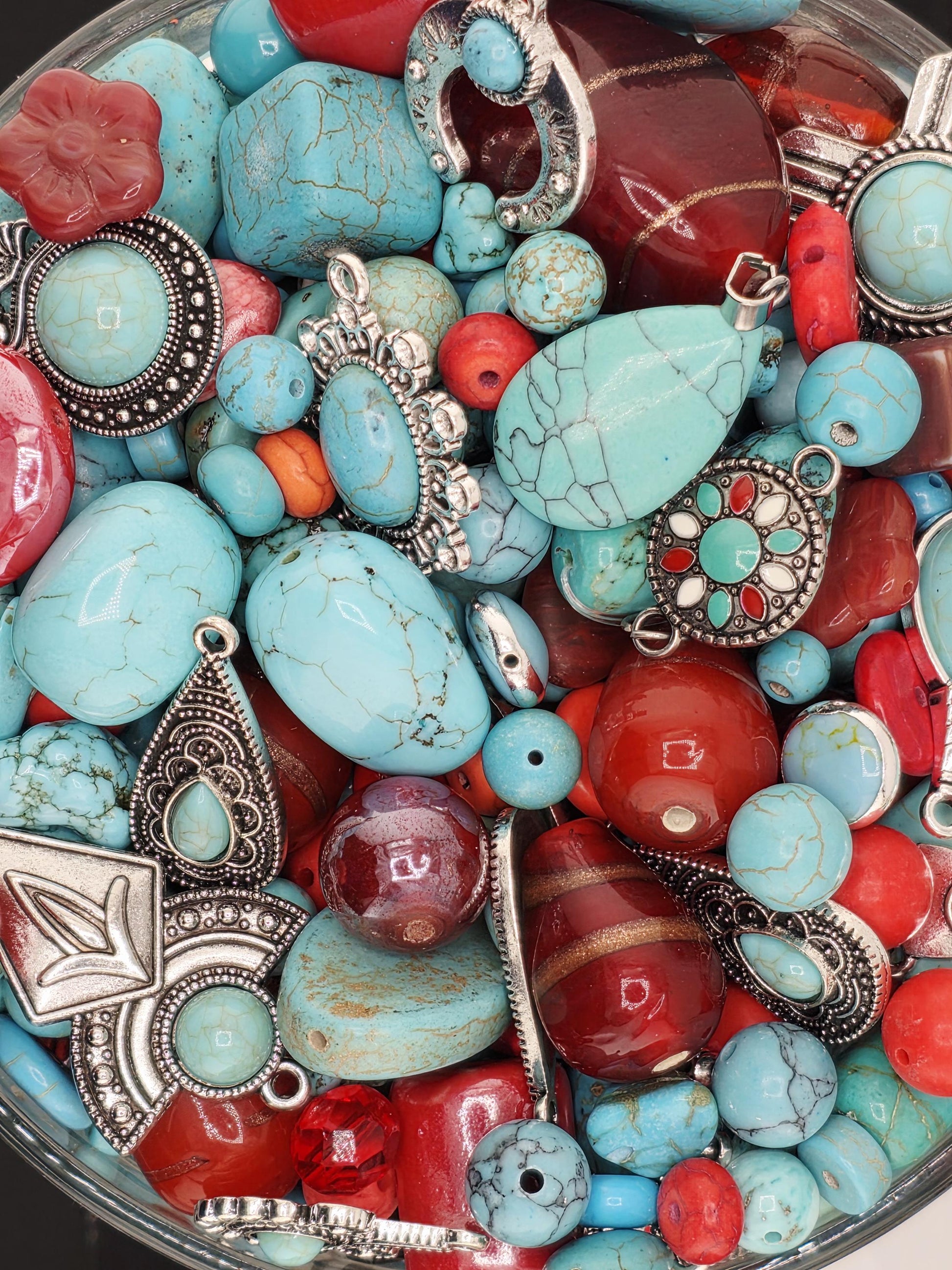 Santa Fe Sky Howlite Beads, Textured Gemstones (2oz Craft Lot) | Jewelry Making Bracelet Supply | Learise Curated Mix