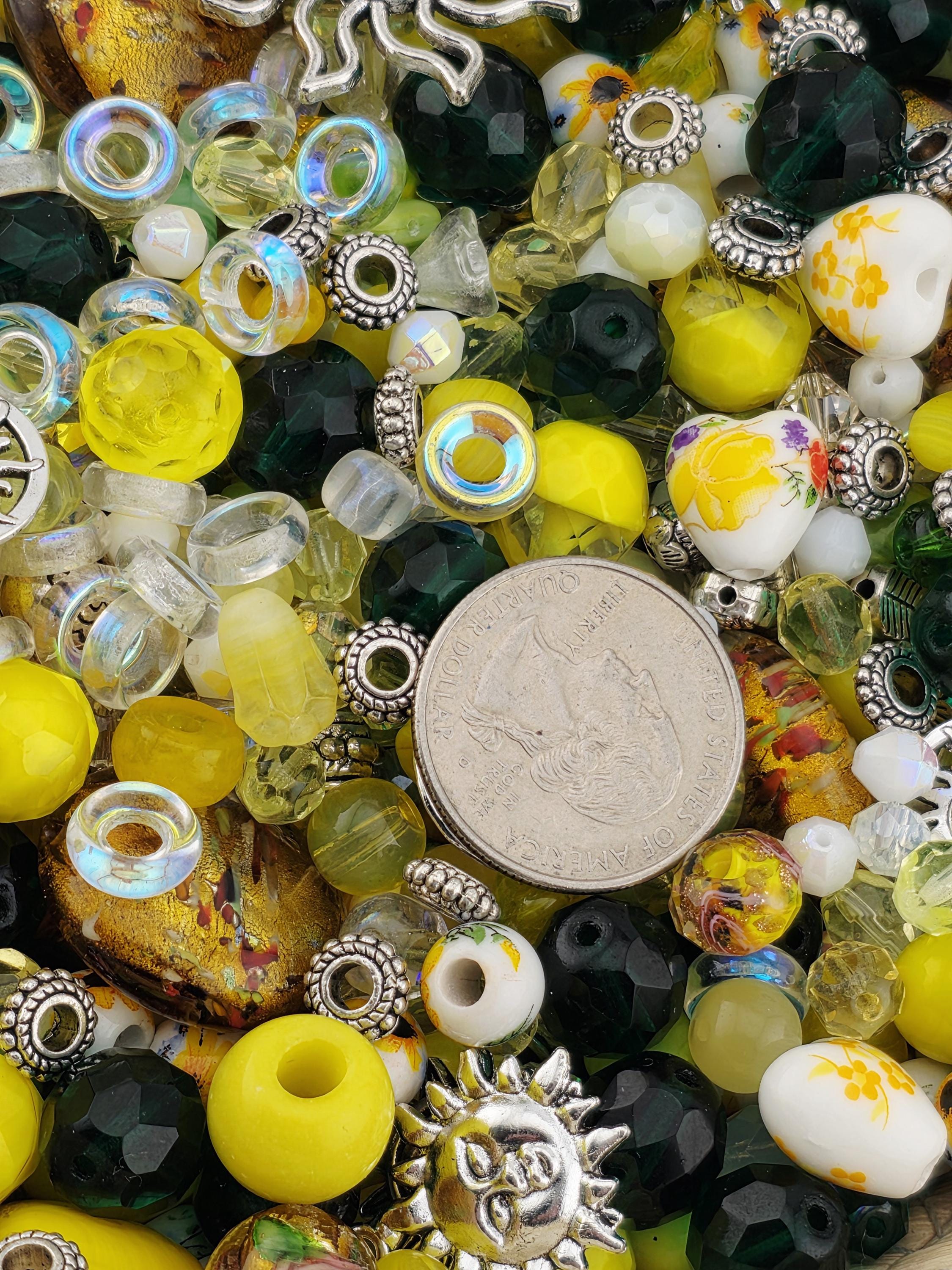 Sun of a Bead! Glass Bead Mix: Bold Jewel Tones with Playful Charms (2 oz) | Jewelry Making Bracelet Supply | Learise Curated Mix
