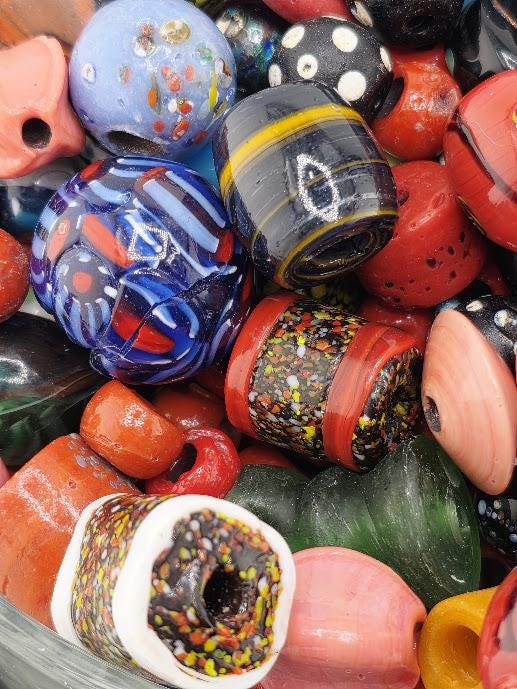 Trade Bead Collection: Vintage Glass Spacers (2 Ounce Mix) | Jewelry Making Bracelet Supply | Learise Curated Mix