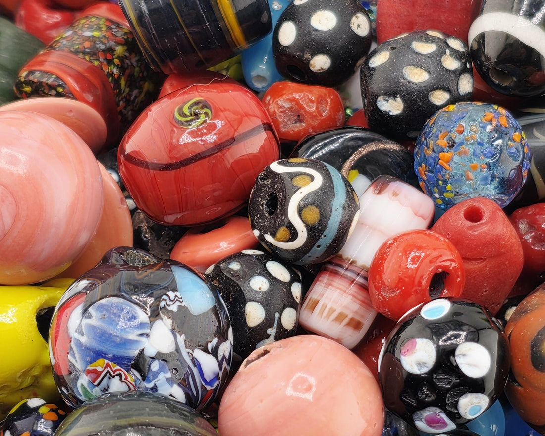 Trade Bead Collection: Vintage Glass Spacers (2 Ounce Mix) | Jewelry Making Bracelet Supply | Learise Curated Mix