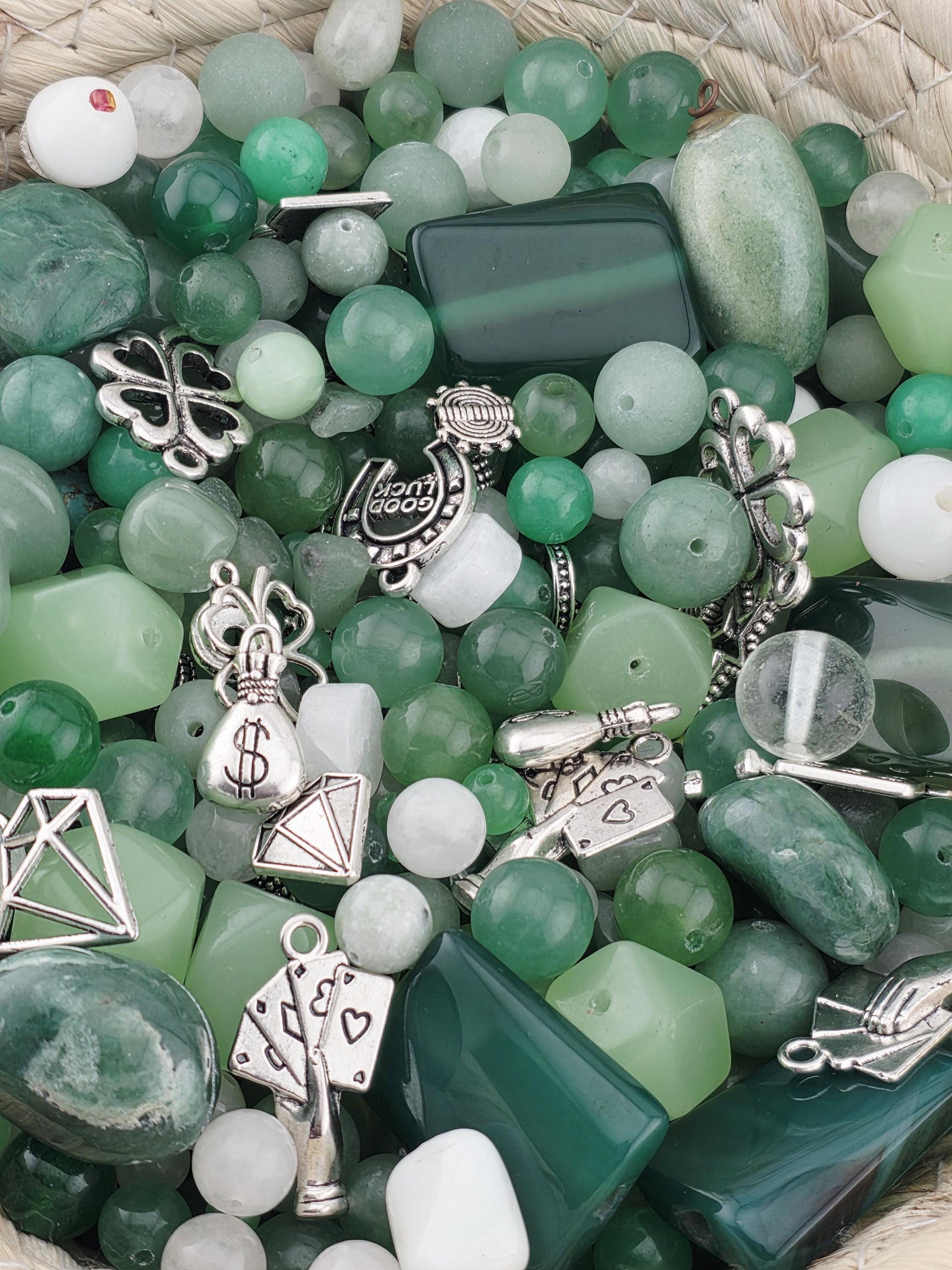 Good Fortune Gemstone Bead Mix: Colorful Semi-Precious Stones, 2 oz | Jewelry Making Bracelet Supply | Learise Curated Mix