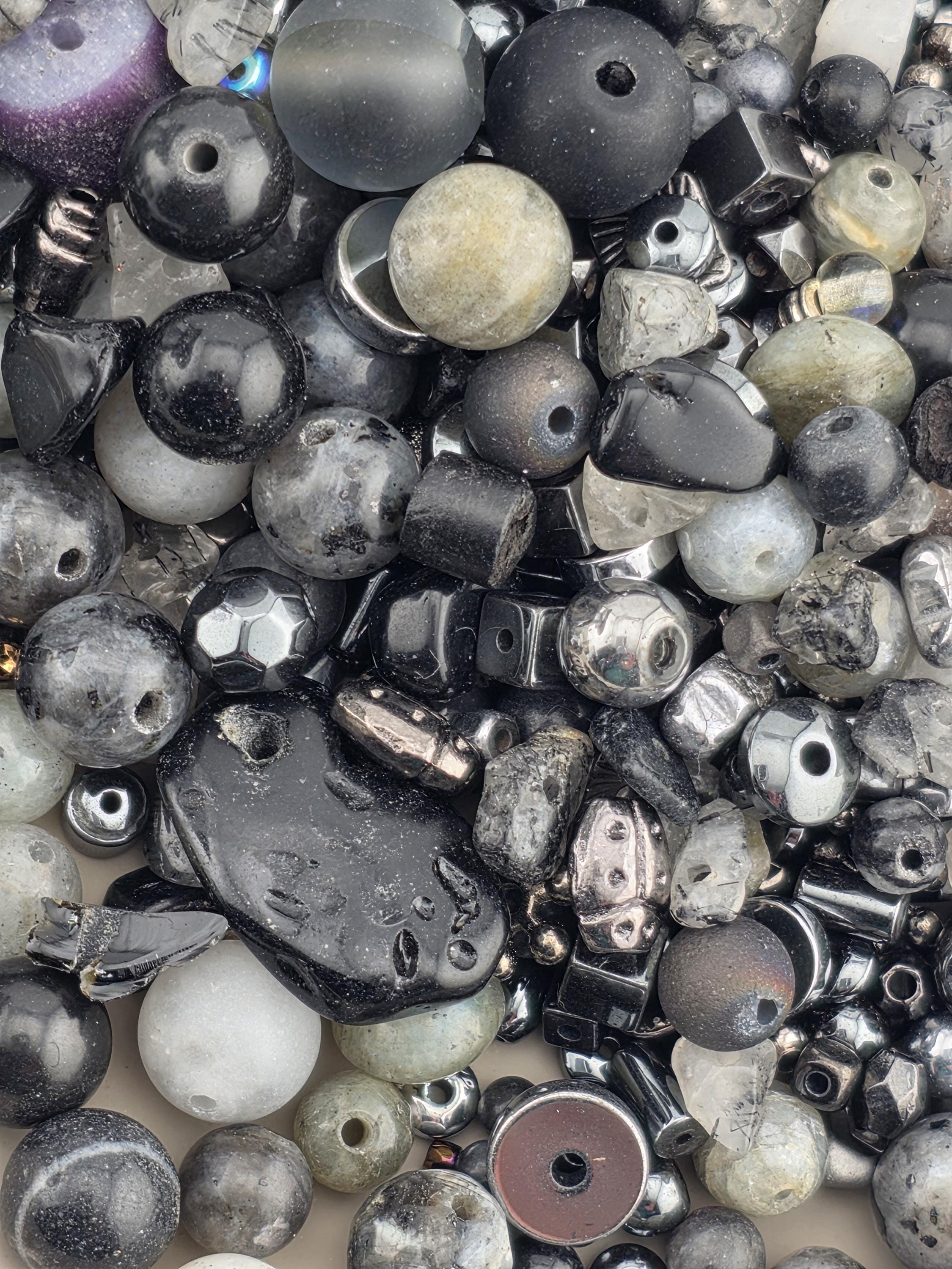 Thunder Stone Artisan Gemstone Bead Mix, Moss Agate & Tourmaline (56g Assorted Stones) | Jewelry Making Bracelet Supply