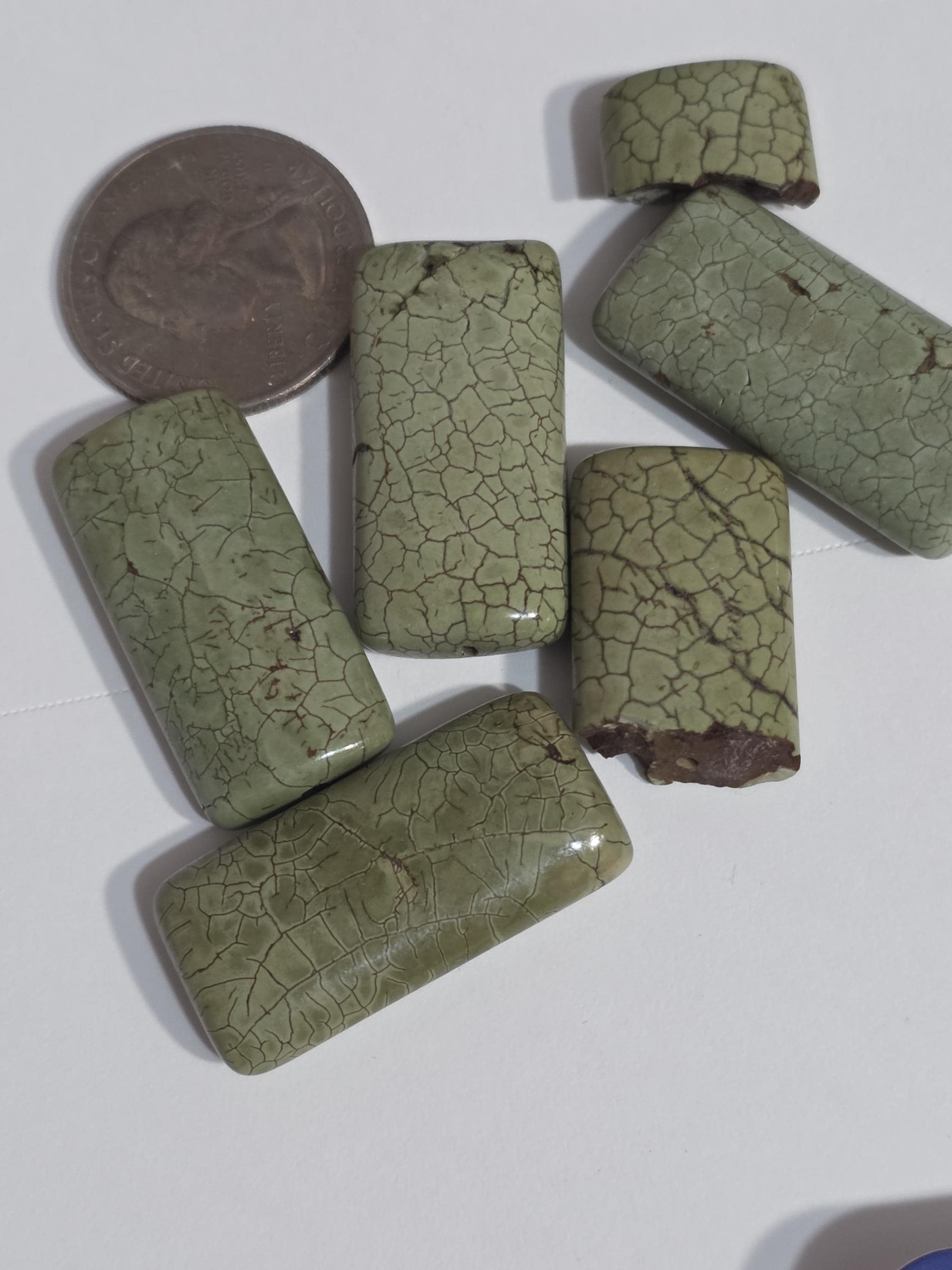 Natural Citron Magnesite Focal Beads - Large 30x15mm Rectangle Stone Slabs - Apple Green Lemon Chrysoprase with Brown Matrix - 4pc Designer