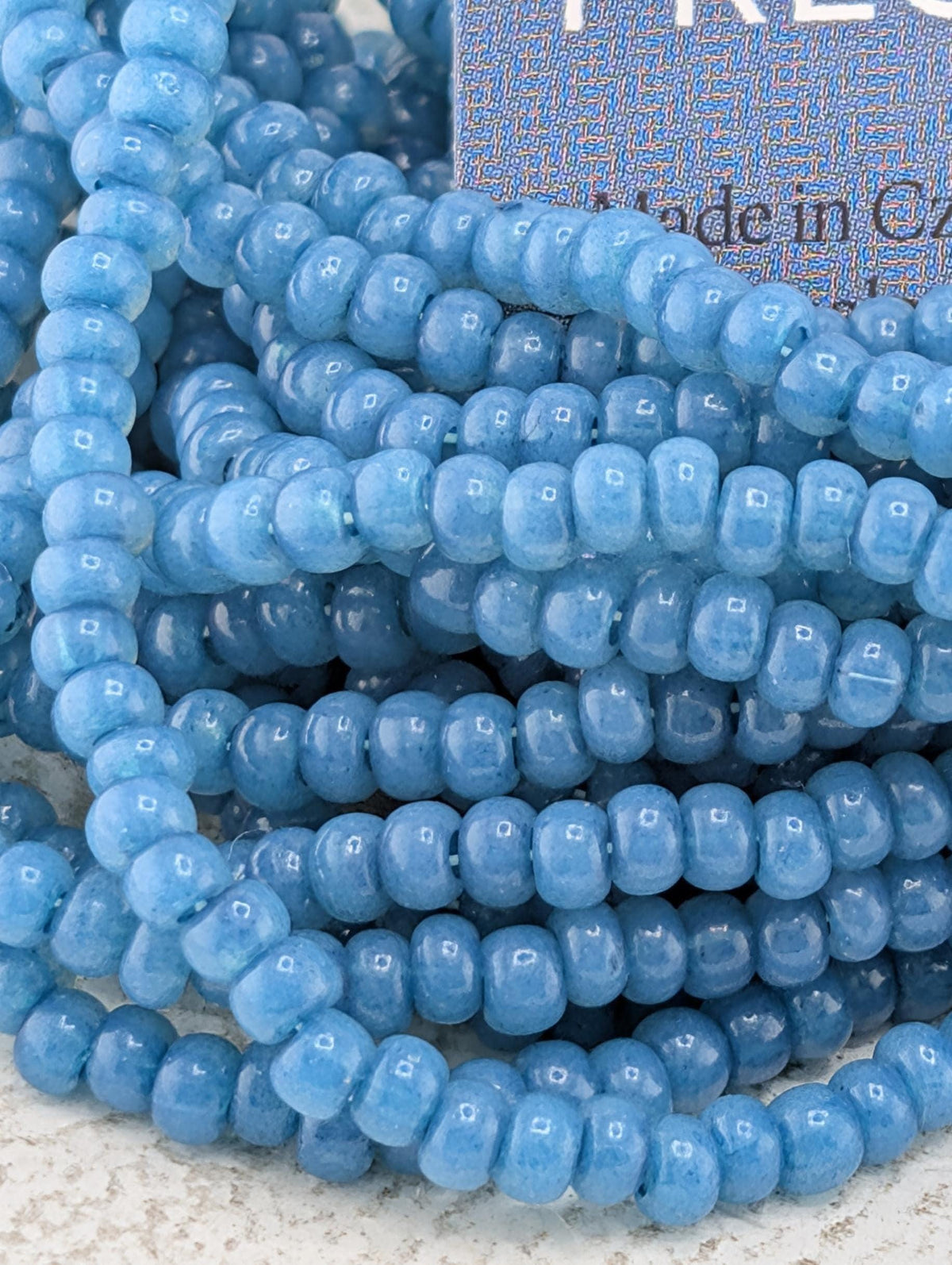 Translucent African Opal Solgel | Size 8 | Half-Hank (12" 6-String) | Preciosa-Ornela Glass Seed Beads
