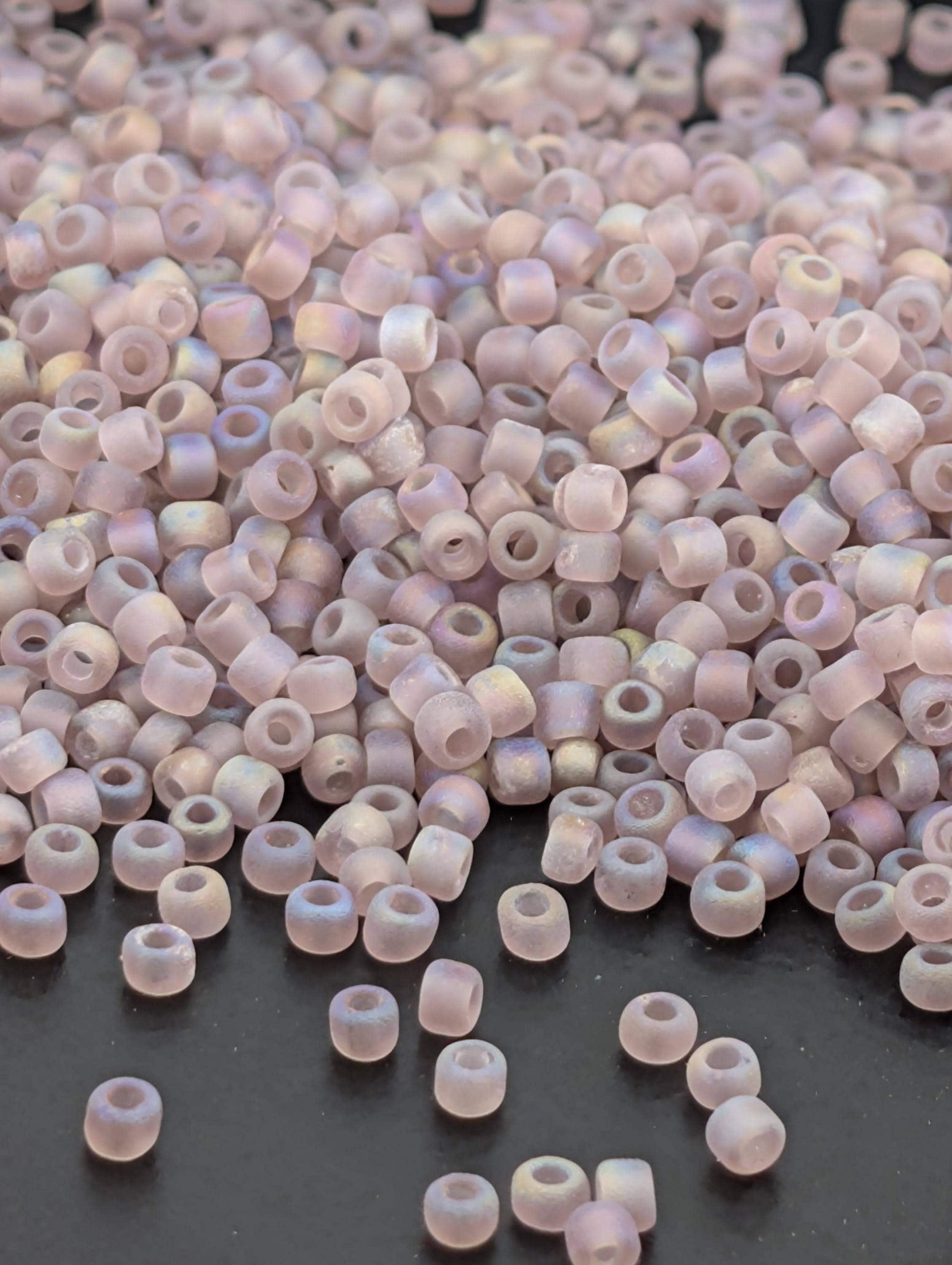 4870SB Translucent Frosted Rainbow Amethyst Purple 11/0 Round Matsuno Seed Beads (15g, ~1650 pcs) | Japanese Seed Beads