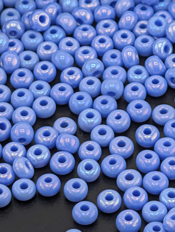 Opaque Medium Blue Rainbow Luster | Size 6 | 15g | Preciosa-Ornela Glass Seed Beads