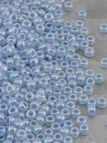 Dusky Blue Ceylon Miyuki Rocaille Size 8/0 (20g pkg) | Japanese Seed Beads | Bead Weaving Embroidery Supply | DIY Jewelry