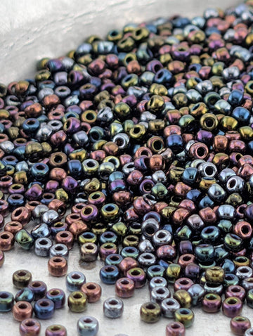 Opaque Bronze Red Iris | Size 11 | 15g | Preciosa-Ornela Glass Seed Beads | Czech Seed Beads | Bead Weaving Embroidery Supply