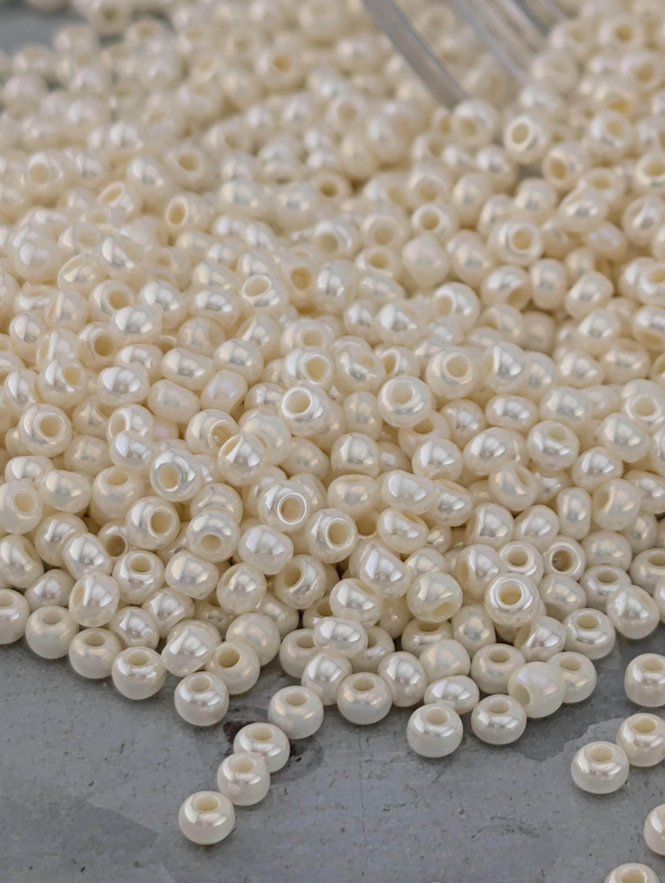 Opaque Eggshell Luster | Size 11 | 15g | Preciosa-Ornela Glass Seed Beads | Czech Seed Beads | Bead Weaving Embroidery Supply