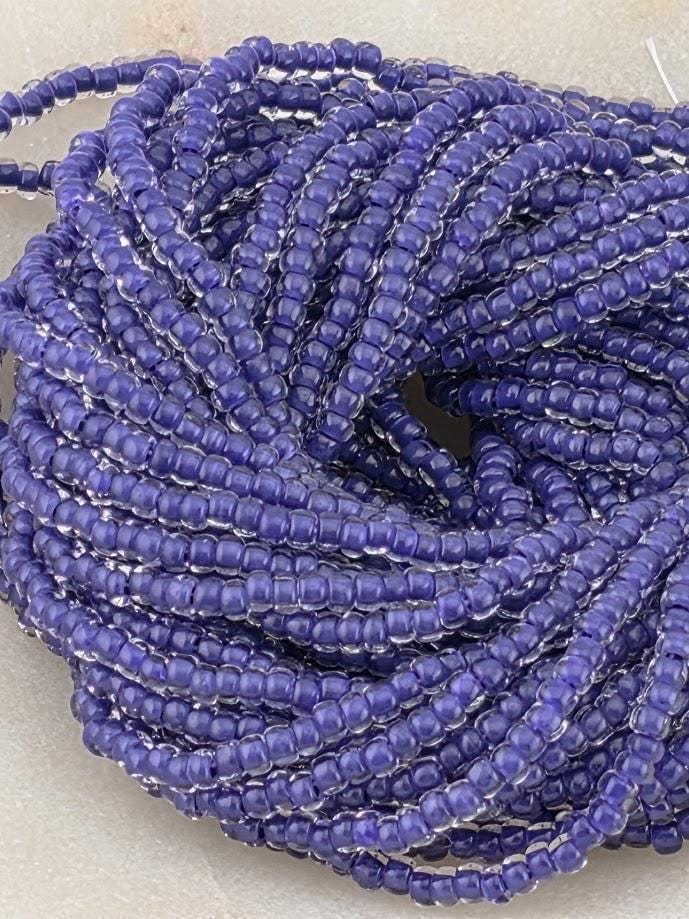 Transparent Terra Intensive Crystal Lined Purple | Size 11 | Half-Hank (12" 6-String) | Preciosa-Ornela Glass Seed Beads