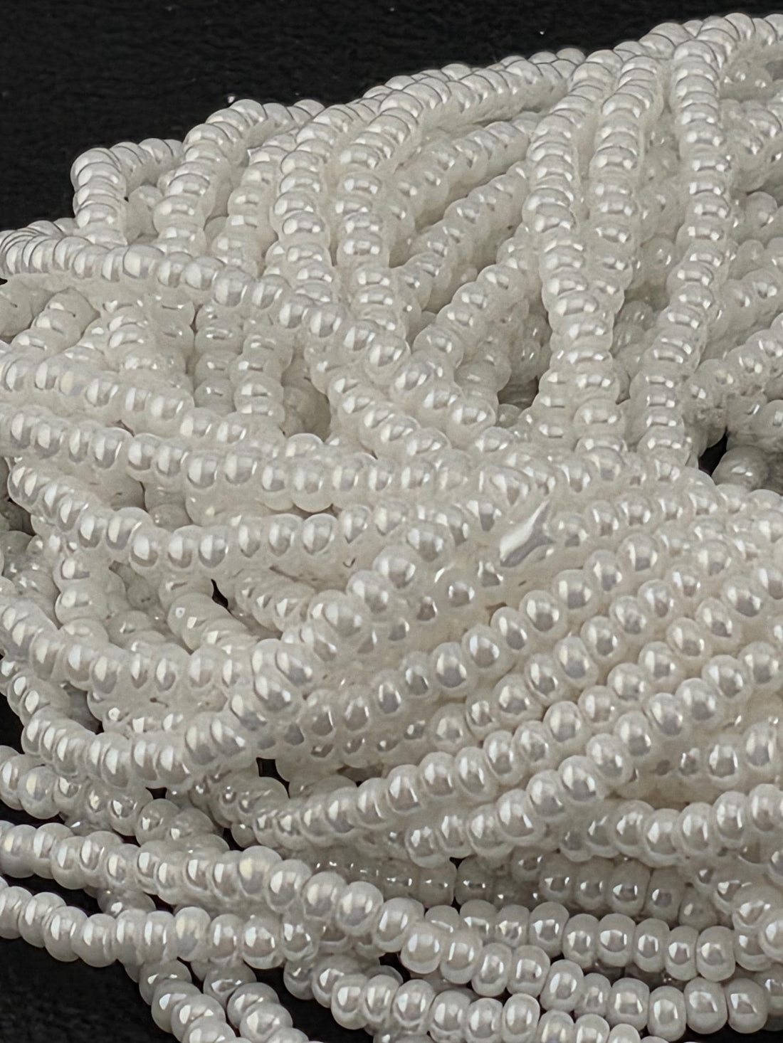 Op White Luster Rocaille | Size 11 | Half-Hank (12" 6-String) | Japanese Seed Beads | Bead Weaving Embroidery Supply | DIY Jewelry
