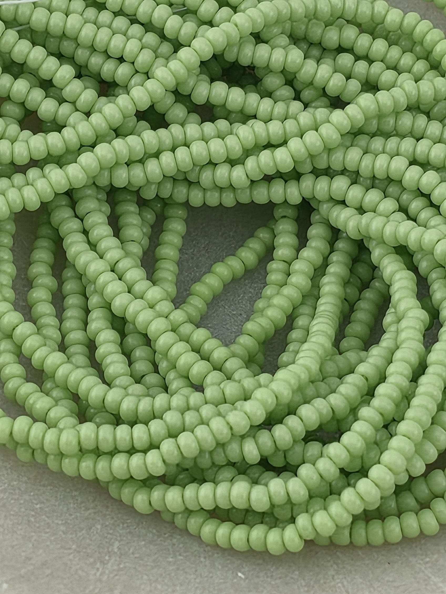 Opaque Lime | Size 11 | Half-Hank (12" 6-String) | Preciosa-Ornela Glass Seed Beads | Czech Seed Beads | Bead Weaving Embroidery Supply
