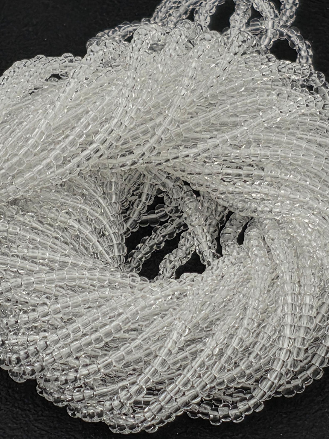 Translucent Crystal . s | Size 11 | Half-Hank (12" 6-String) | Preciosa-Ornela Glass Seed Beads