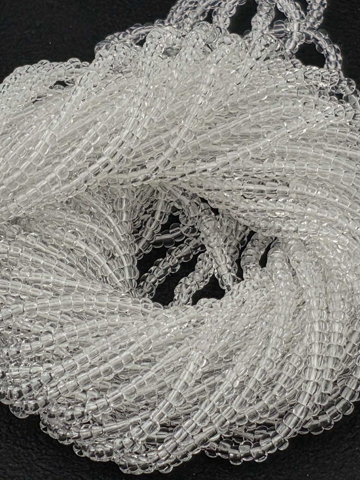 Translucent Crystal . s | Size 11 | Half-Hank (12" 6-String) | Preciosa-Ornela Glass Seed Beads