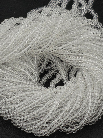 Translucent Crystal . s | Size 11 | Half-Hank (12" 6-String) | Preciosa-Ornela Glass Seed Beads