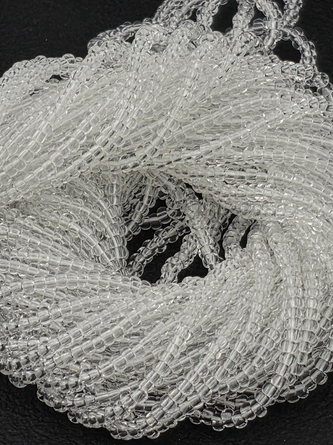 Translucent Crystal . s | Size 11 | Half-Hank (12" 6-String) | Preciosa-Ornela Glass Seed Beads | Czech Seed Beads