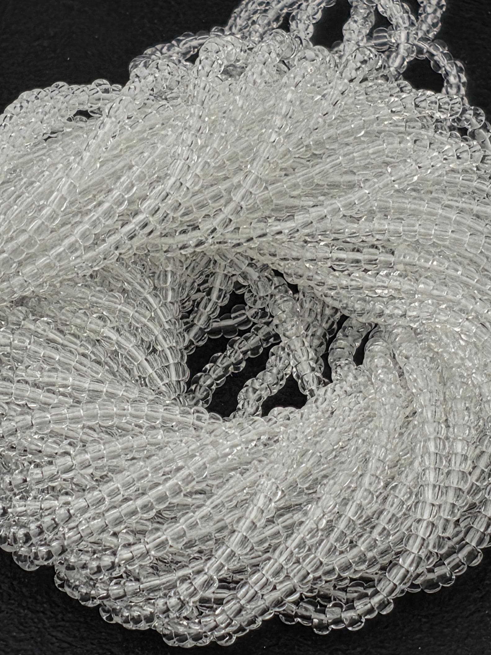 Translucent Crystal . s | Size 11 | Half-Hank (12" 6-String) | Preciosa-Ornela Glass Seed Beads | Czech Seed Beads