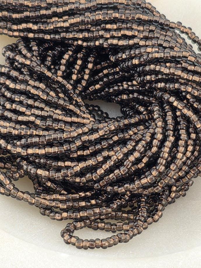 Transparent Black Diamond Silver Lined Rocaille | Size 11 | Half-Hank (12" 6-String) | Preciosa-Ornela Glass Seed Beads