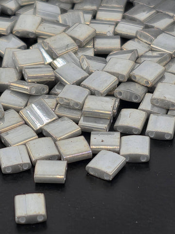 TL1865-Miyuki Tila Beads:Smoke Grey O/L (7.5g pkg)