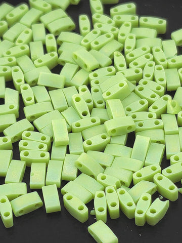 HTL0143FR-Miyuki Half-TIla Beads:Lime Green T/MA/R (7.5g pkg)