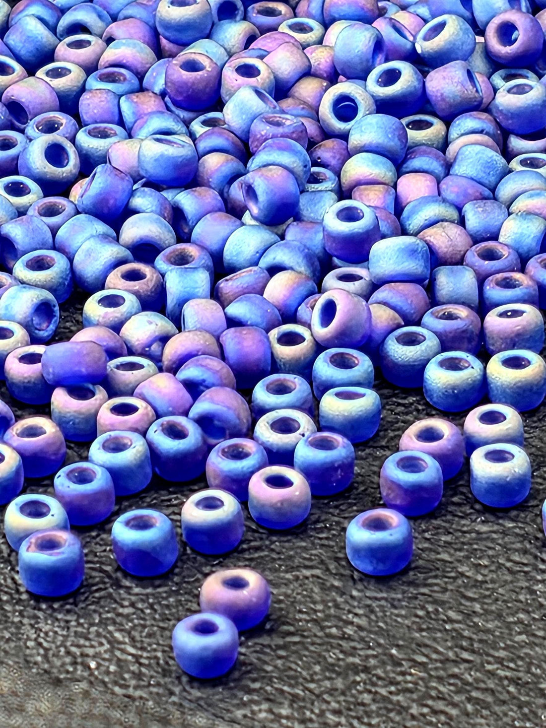 Overstock Sale: Matsuno Size 6/0 Frosted Rainbow Cobalt Seed Beads - 15g Pack (Approx 180 pcs) - Japanese Glass Beads for Jewelry Making