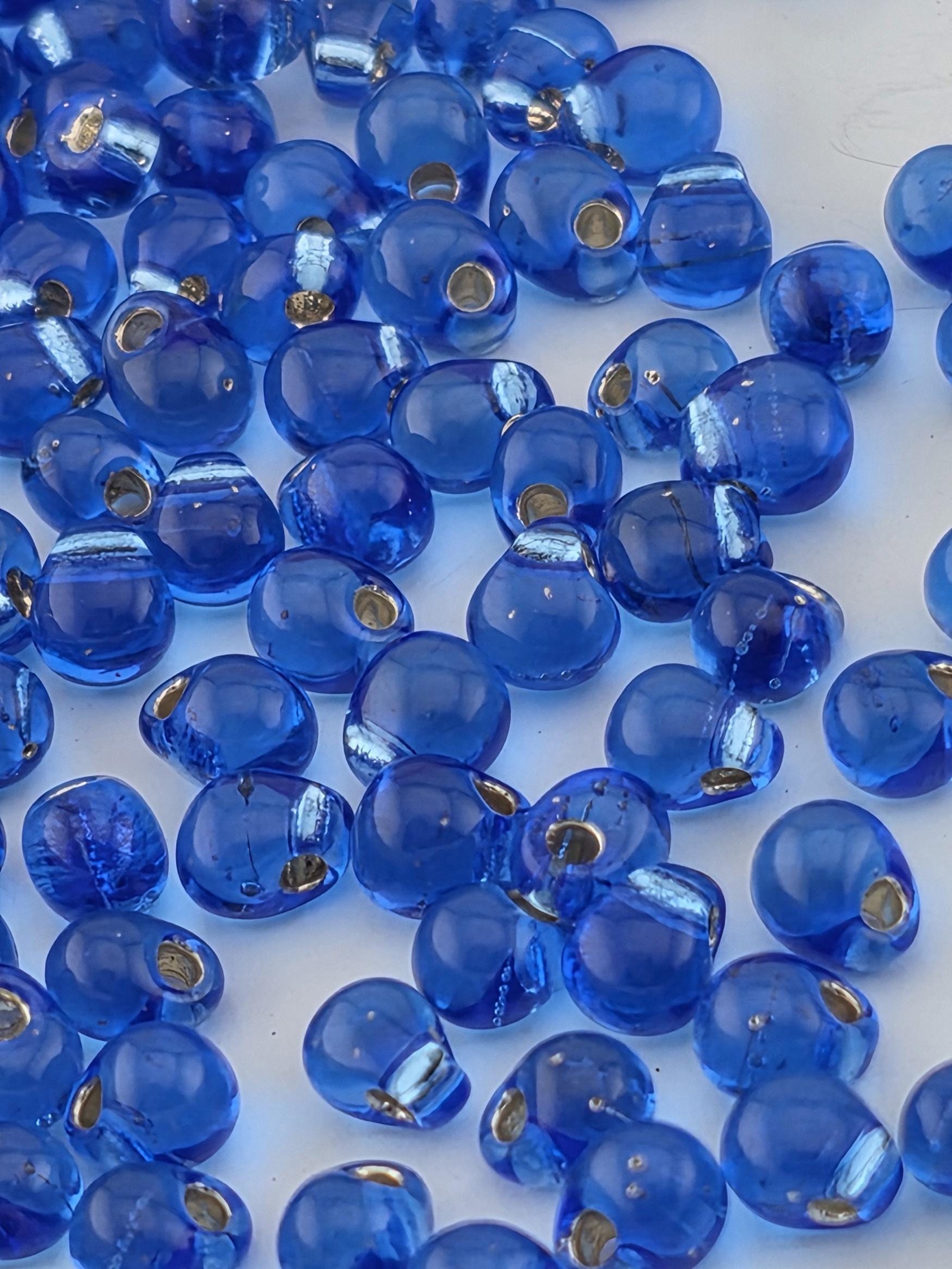 Miyuki Drop Beads: Sapphire Blue Silver-Lined (3.4mm, 15g Pack) | Japanese Seed Beads | Bead Weaving Embroidery Supply | DIY Jewelry