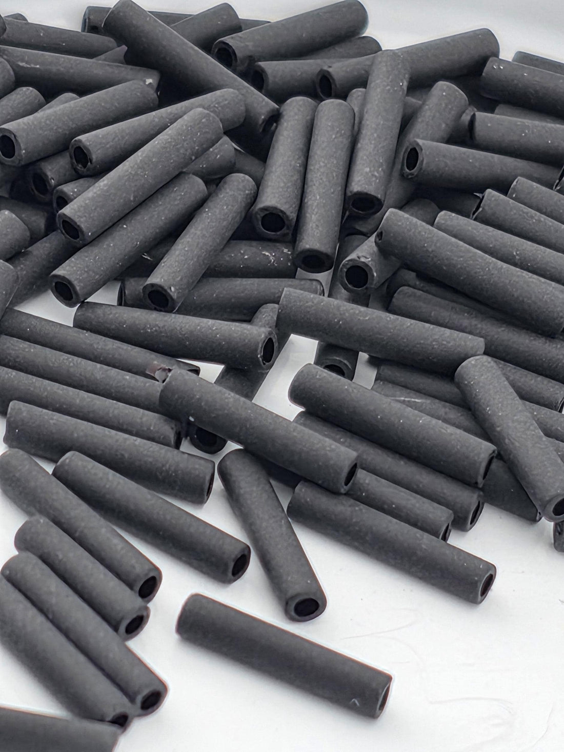 TOHO Bugle #3 9mm Opaque-Frosted Jet 2.5 Tube | Japanese Seed Beads | Bead Weaving Embroidery Supply | DIY Jewelry