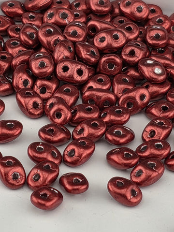 SuperDuo 5 x 2mm ColorTrends: Saturated Metallic Merlot 2.5 Tube | Japanese Seed Beads | Bead Weaving Embroidery Supply | DIY Jewelry