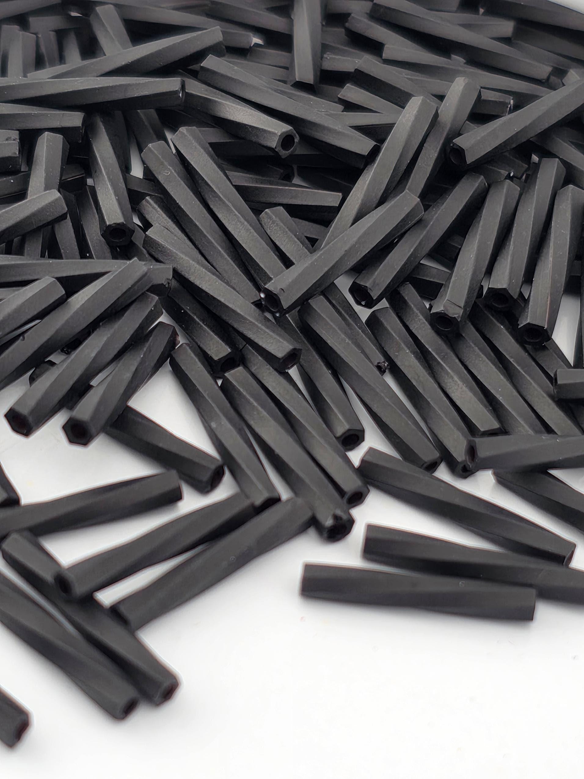 Miyuki Twisted Bugles 2x12 Black Opaque Matte Size 2x12mm | Japanese Seed Beads | Bead Weaving Embroidery Supply | DIY Jewelry