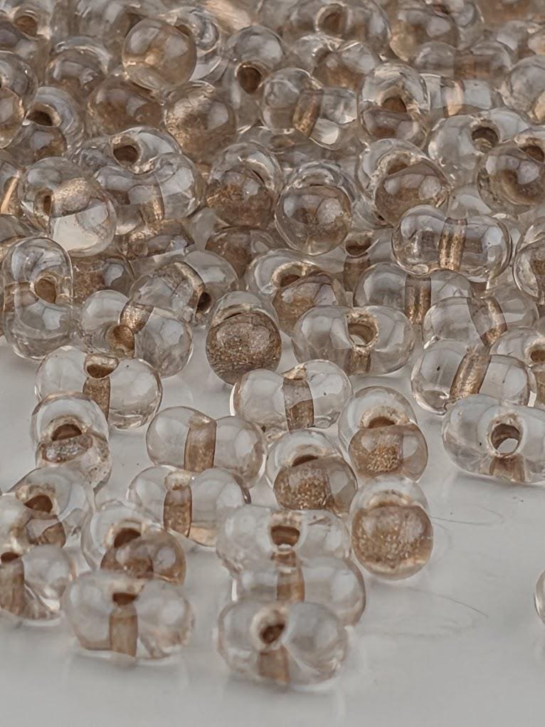 Crystal/Taupe ICL* Miyuki Berry/Peanut Beads (15g pkg) | Japanese Seed Beads | Bead Weaving Embroidery Supply | DIY Jewelry