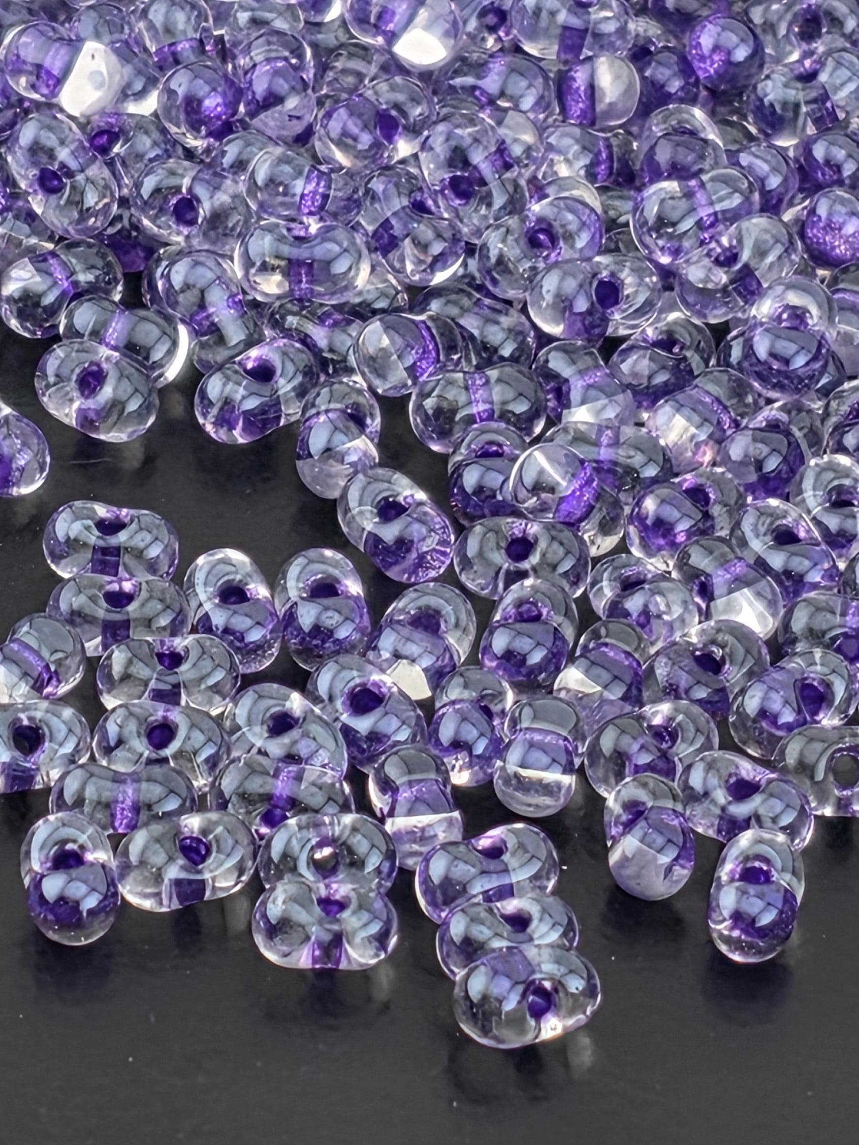 Crystal/Purple ICL* Miyuki Berry/Peanut Beads (15g pkg)