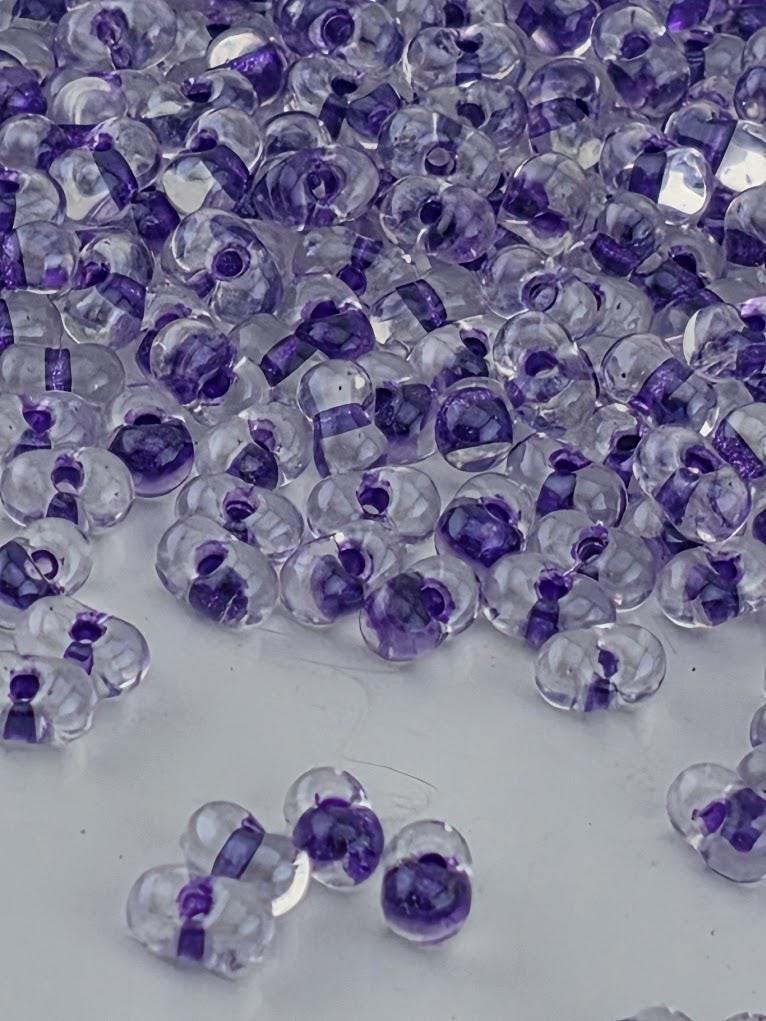 Crystal/Purple ICL* Miyuki Berry/Peanut Beads (15g pkg) | Japanese Seed Beads | Bead Weaving Embroidery Supply | DIY Jewelry