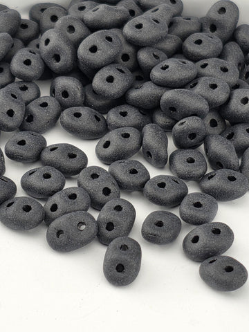 SuperDuo 5 x 2mm Matte - Jet 2.5 Tube | Japanese Seed Beads | Bead Weaving Embroidery Supply | DIY Jewelry