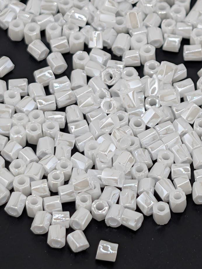 White Opaque Luster Miyuki Twist Size 10/0 (15g Pkg) | Japanese Seed Beads | Bead Weaving Embroidery Supply | DIY Jewelry