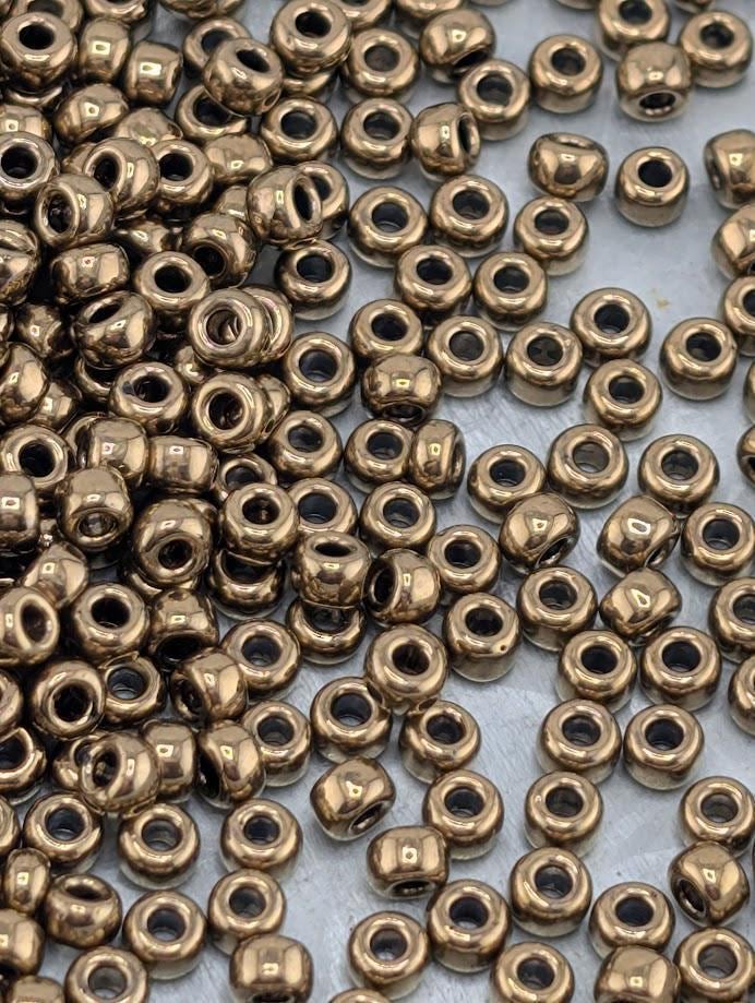 Bronze Metallic Miyuki Rocaille Size 8/0 (20g pkg) | Japanese Seed Beads | Bead Weaving Embroidery Supply | DIY Jewelry