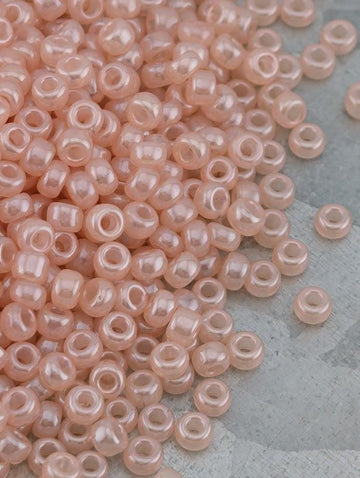 Miyuki Seed Beads 11/0: Light Pink Opaque Luster, 20g Pack | Japanese Seed Beads | Bead Weaving Embroidery Supply | DIY Jewelry
