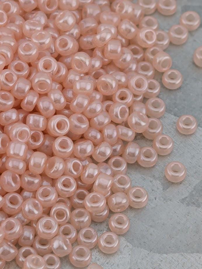 Miyuki Seed Beads 11/0: Light Pink Opaque Luster, 20g Pack | Japanese Seed Beads | Bead Weaving Embroidery Supply | DIY Jewelry