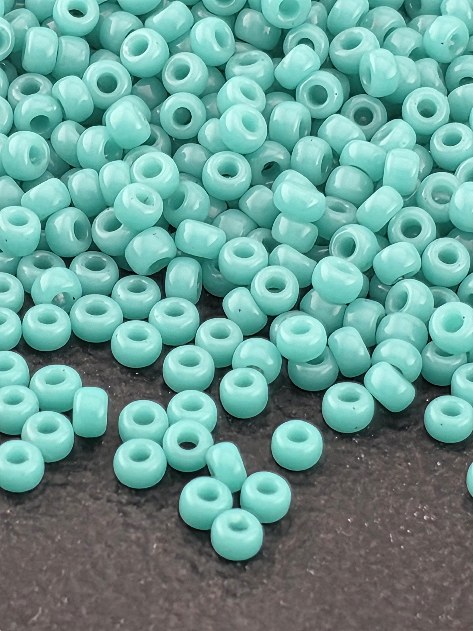 Miyuki Rocailles Seed Beads 11/0: Aqua Opaque, 20g Pack | Japanese Seed Beads | Bead Weaving Embroidery Supply | DIY Jewelry