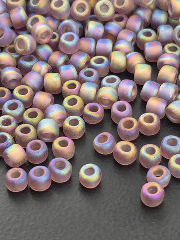 Seed Beads: Matsuno Frosted Rainbow Amethyst Purple - Size 6, 15g Pack