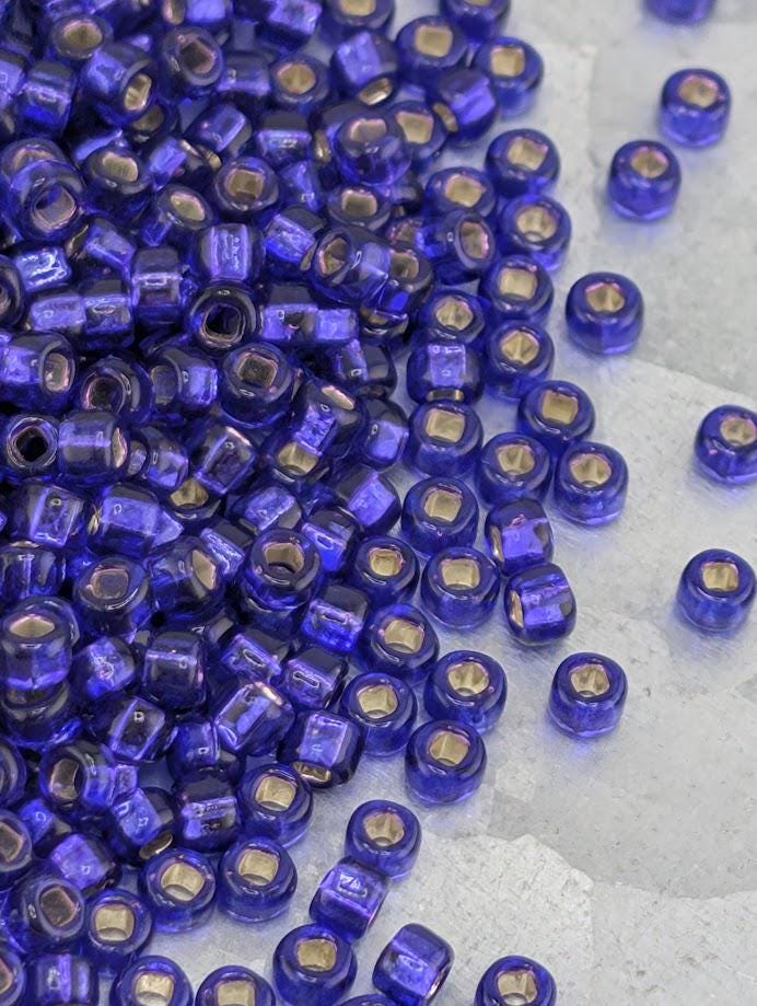 Royal Purple Miyuki Seed Beads: Translucent Glass 8/0 Rocaille | Japanese Seed Beads | Bead Weaving Embroidery Supply | DIY Jewelry